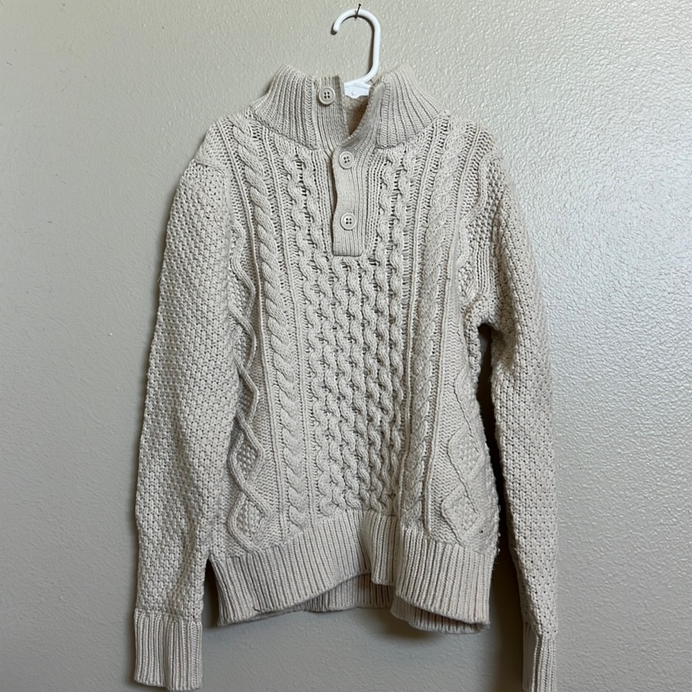 GAP kids khaki cable knit sweater